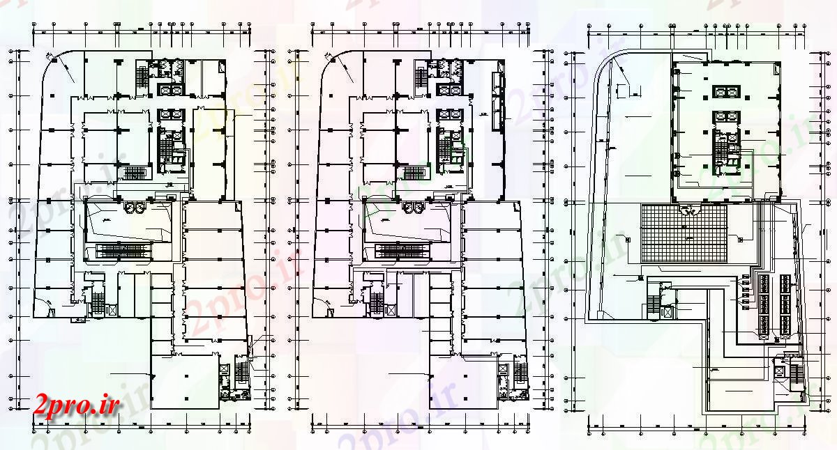 دانلود نقشه ساختمان اداری - تجاری - صنعتی Building تجاری توپی طراحی 50 در 93 متر (کد154934)