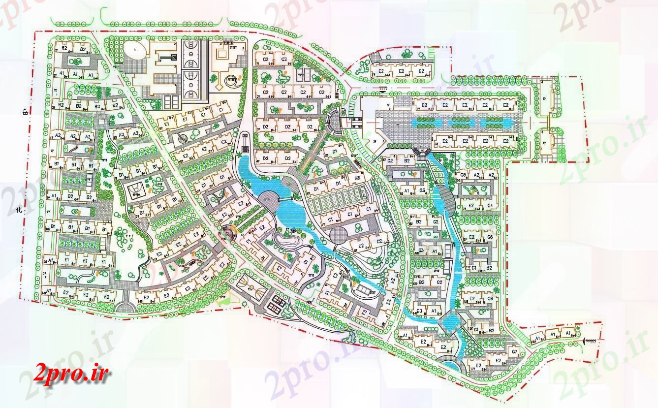 دانلود نقشه برنامه ریزی شهری معماری طرحی جامع  (کد154942)