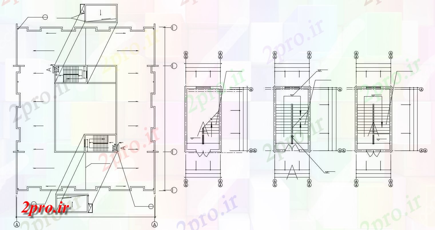 دانلود نقشه مسکونی  ، ویلایی ، آپارتمان  طراحی آپارتمان   راه پله (کد154946)