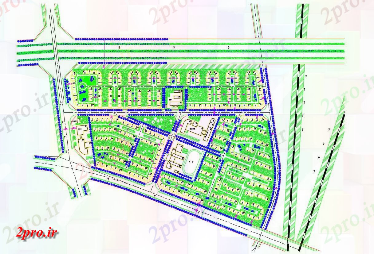 دانلود نقشه برنامه ریزی شهری طرحی جامع اتوکد (کد154948)