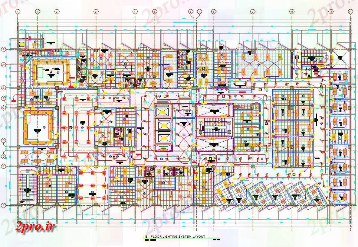 دانلود نقشه معماری بیمارستان سیستم نورپردازی   (کد154961)