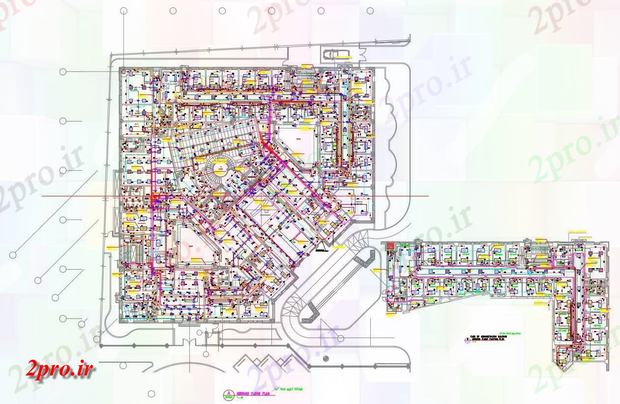دانلود نقشه معماری طرحی برق برای ساختمان تجاری  (کد154973)