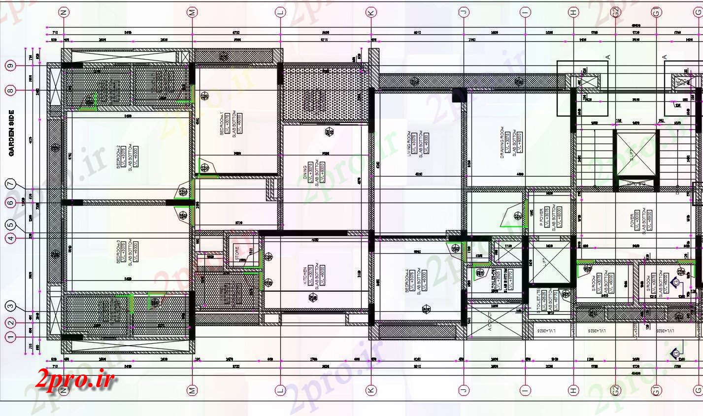 دانلود نقشه مسکونی  ، ویلایی ، آپارتمان  BHK معماری آپارتمان     (کد154997)