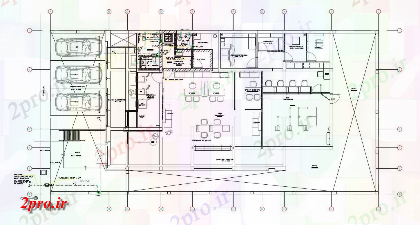 دانلود نقشه بانک ها طراحی از بانک مبلمان 13 در 21 متر (کد155026)