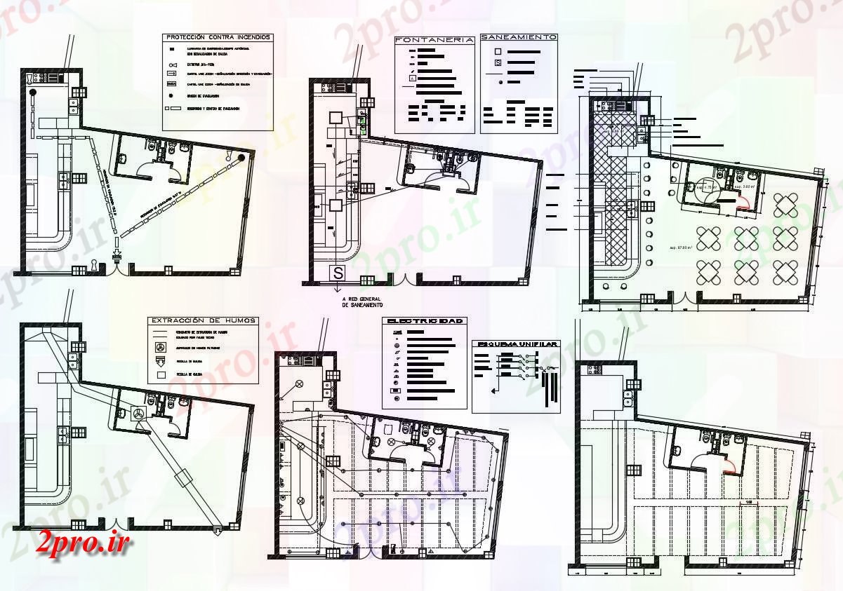 دانلود نقشه هتل - رستوران - اقامتگاه نشیمن از رستوران ها و برنامه ریزی Bar با ساختار طراحی به 12 در 13 متر (کد155091)