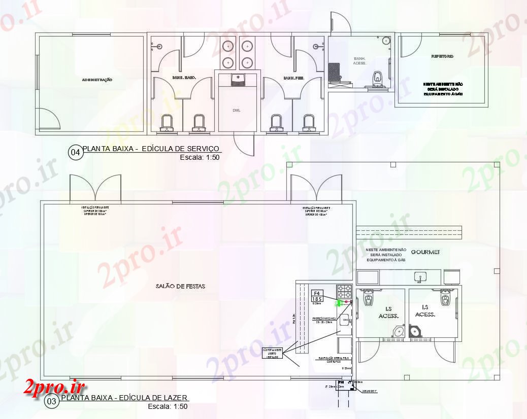 دانلود نقشه هتل - رستوران - اقامتگاه حزب هتل سالن طرحی معماری 4 در 32 متر (کد155128)