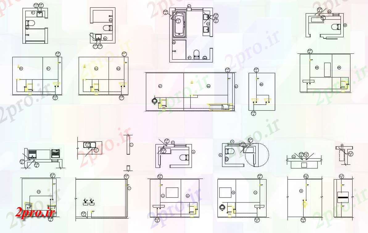 دانلود نقشه حمام مستر طرحی بهداشتی حمام طراحی   (کد155137)