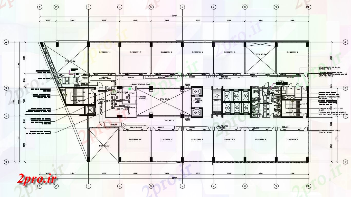 دانلود نقشه ساختمان اداری - تجاری - صنعتی ساختمانطراحی تجاری طرحی طبقه با کار ابعاد  (کد155139)