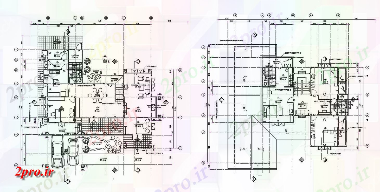 دانلود نقشه خانه های کوچک ، نگهبانی ، سازمانی - طراحی از بزرگ ویلایی برنامه ریزی با مبلمان چیدمان 15 در 17 متر (کد155144)