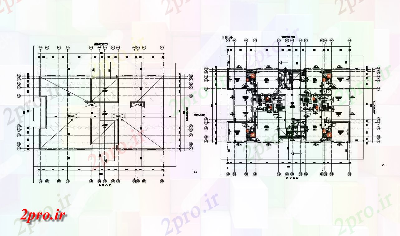 دانلود نقشه مسکونی  ، ویلایی ، آپارتمان   اتوکد آپارتمان   طراحی با مرکزی و کار    (کد155155)