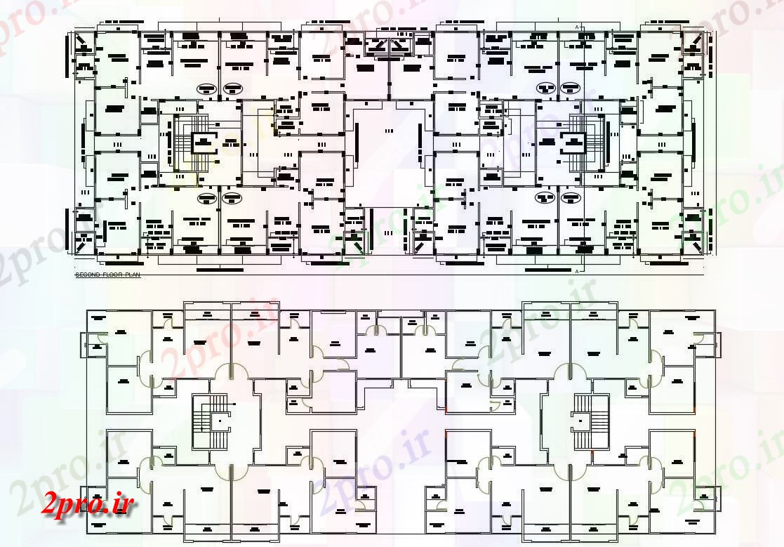 دانلود نقشه مسکونی  ، ویلایی ، آپارتمان    طراحی دو و سه BHK آپارتمان     (کد155173)