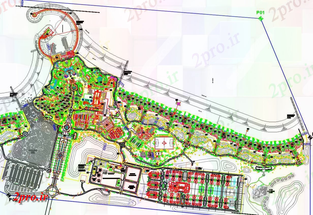 دانلود نقشه برنامه ریزی شهری رفت و آمد مکرر ساحل طرحی جامع معماری   (کد155194)