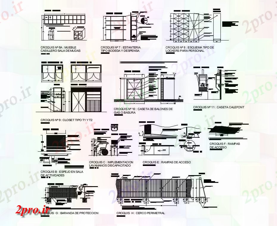 دانلود نقشه بلوک حمام و توالت  طراحی نقص توالت داخلی بخش طراحی با MS نرده های  (کد155199)