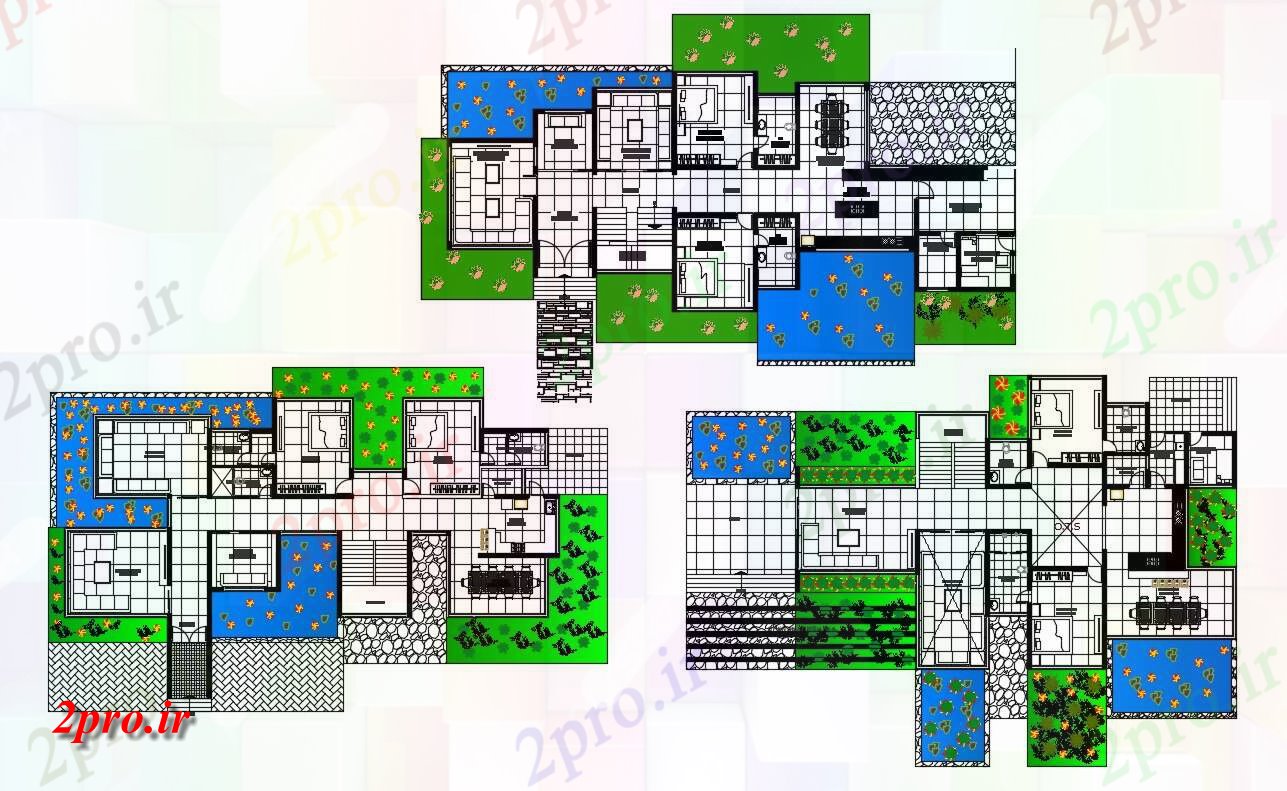 دانلود نقشه خانه های کوچک ، نگهبانی ، سازمانی - بزرگ طرحی کف ویلایی طرحی با چشم انداز راهنمای طراحی برای ارتباط به 13 در 30 متر (کد155239)