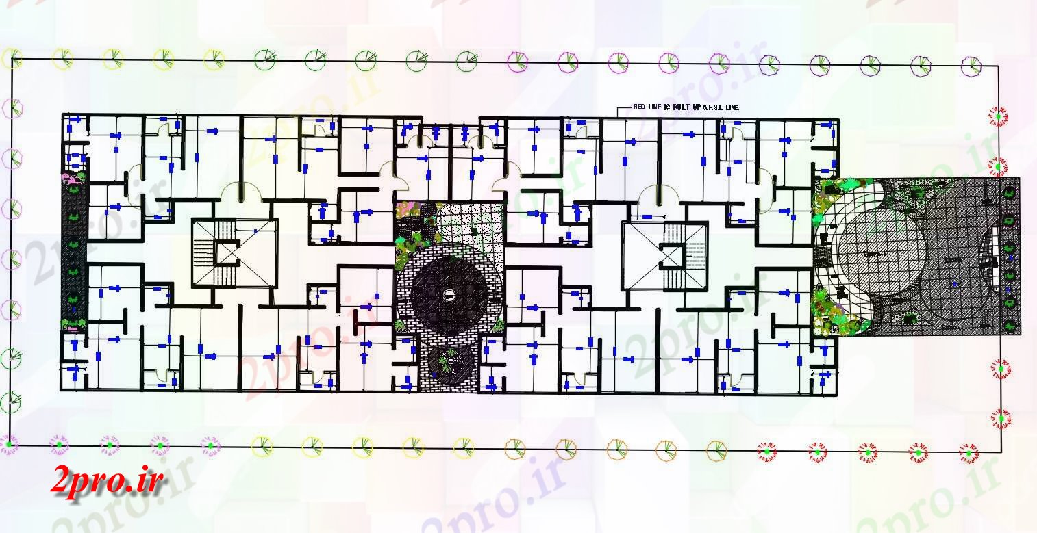 دانلود نقشه مسکونی  ، ویلایی ، آپارتمان  BHK آپارتمان   خوشه   (کد155246)