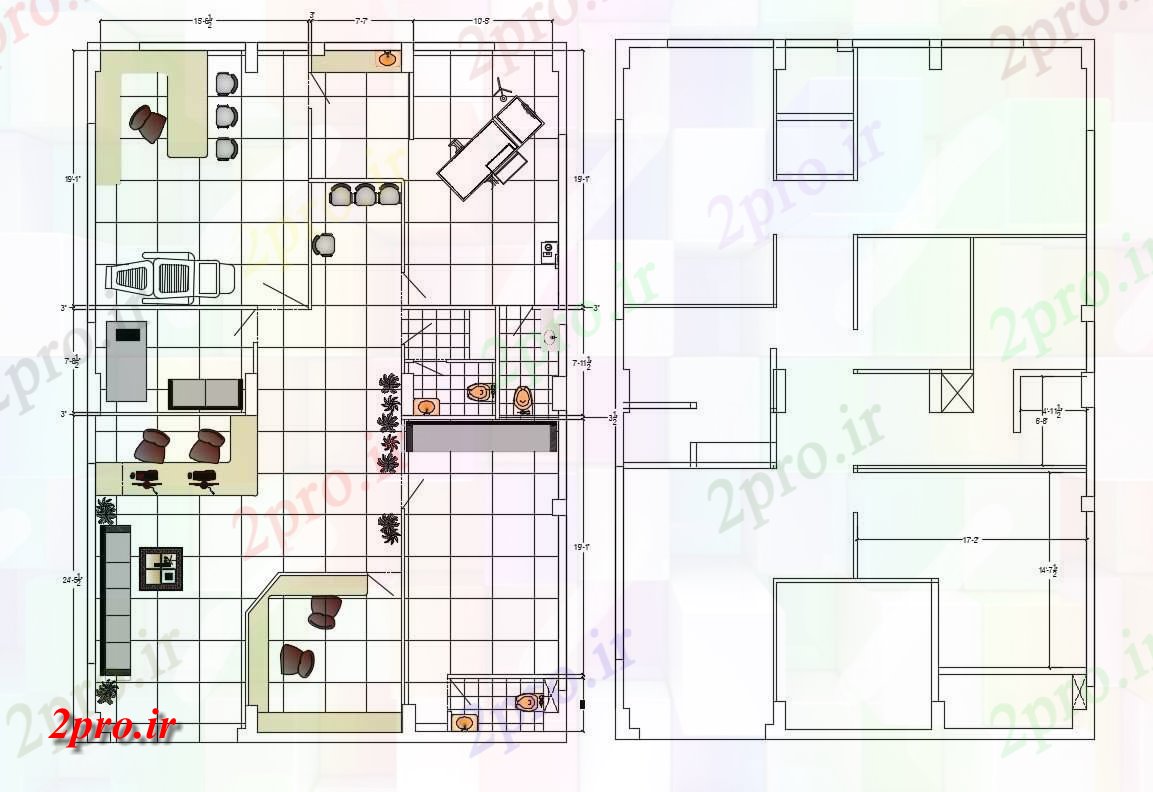 دانلود نقشه بیمارستان - درمانگاه - کلینیک کلینیک دندانپزشکی طرحی طبقه با مبلمان چیدمان اتوکد 11 در 15 متر (کد155250)