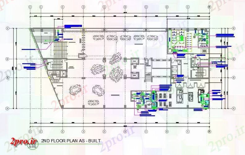 دانلود نقشه ورزشگاه ، سالن ورزش ، باشگاه نکاتی برای رسم طرحی طبقه دوم باشگاه با کار 30 در 68 متر (کد155271)
