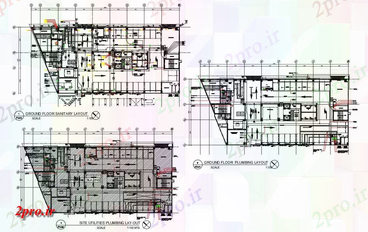 دانلود نقشه جزئیات لوله کشی  بهترین و بزرگ ساختمان طرحی های طبقه با لوله کشی و بهداشتی و آب و برق طراحی طرحی  (کد155273)