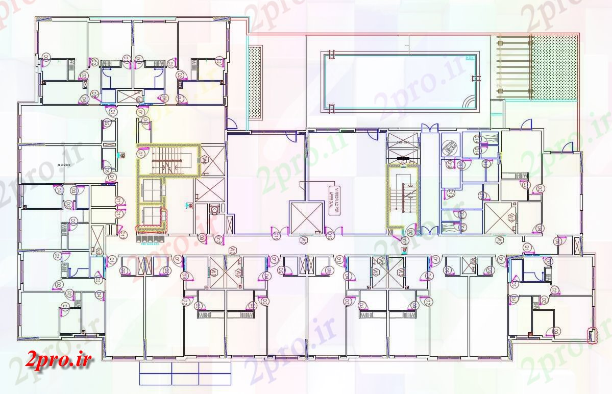 دانلود نقشه ساختمان اداری - تجاری - صنعتی طراحی طرحی طبقه اول دفتر 31 در 55 متر (کد155291)