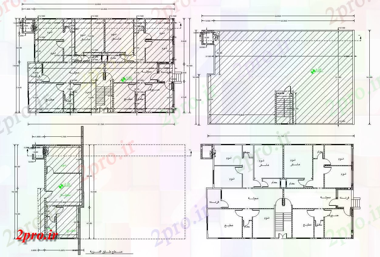 دانلود نقشه مسکونی  ، ویلایی ، آپارتمان  طرحی آپارتمان   چهار BHK با کار   (کد155361)