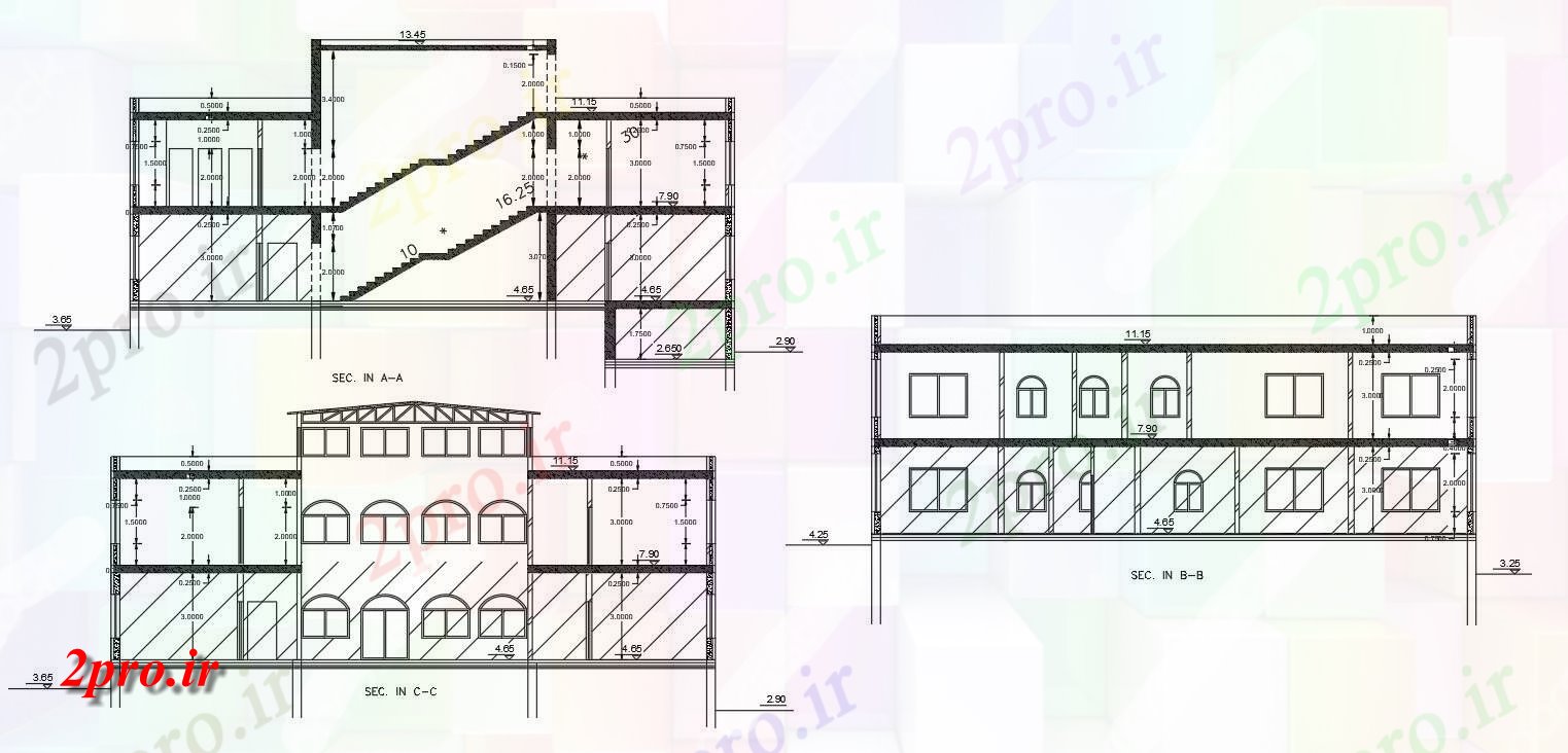 دانلود نقشه خانه های کوچک ، نگهبانی ، سازمانی - دو بخش دان مسکونی طراحی  اتوکد (کد155382)