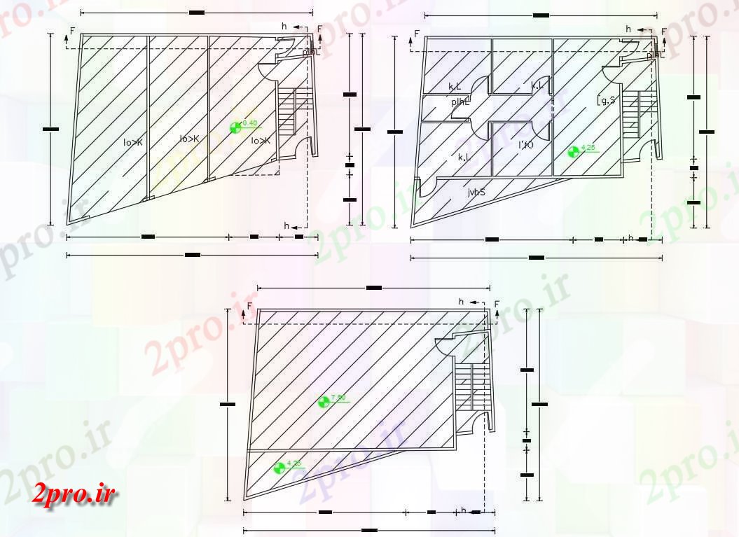 دانلود نقشه مسکونی  ، ویلایی ، آپارتمان  طرحی ساختمان های مسکونی و تجاری طبقه با ابعاد (کد155388)