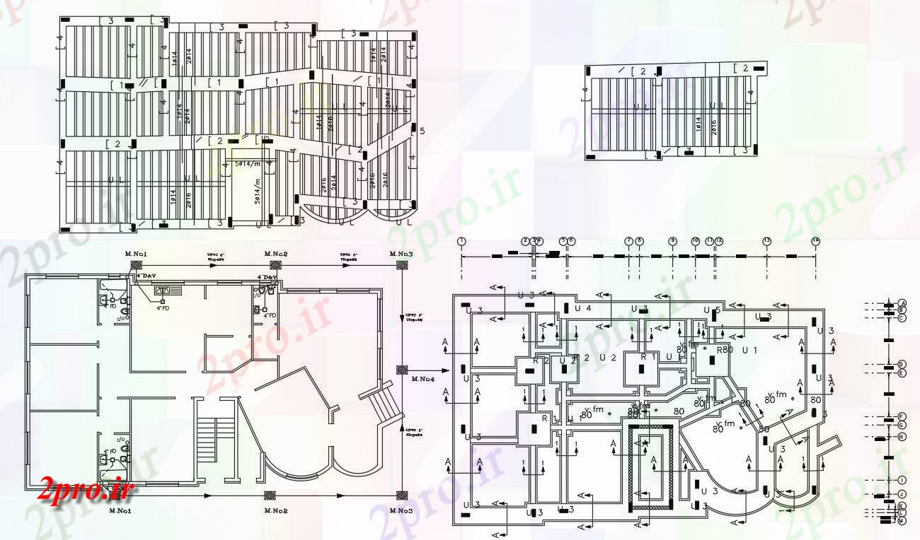 دانلود نقشه خانه های کوچک ، نگهبانی ، سازمانی - کار سازه 13 در 22 متر (کد155393)