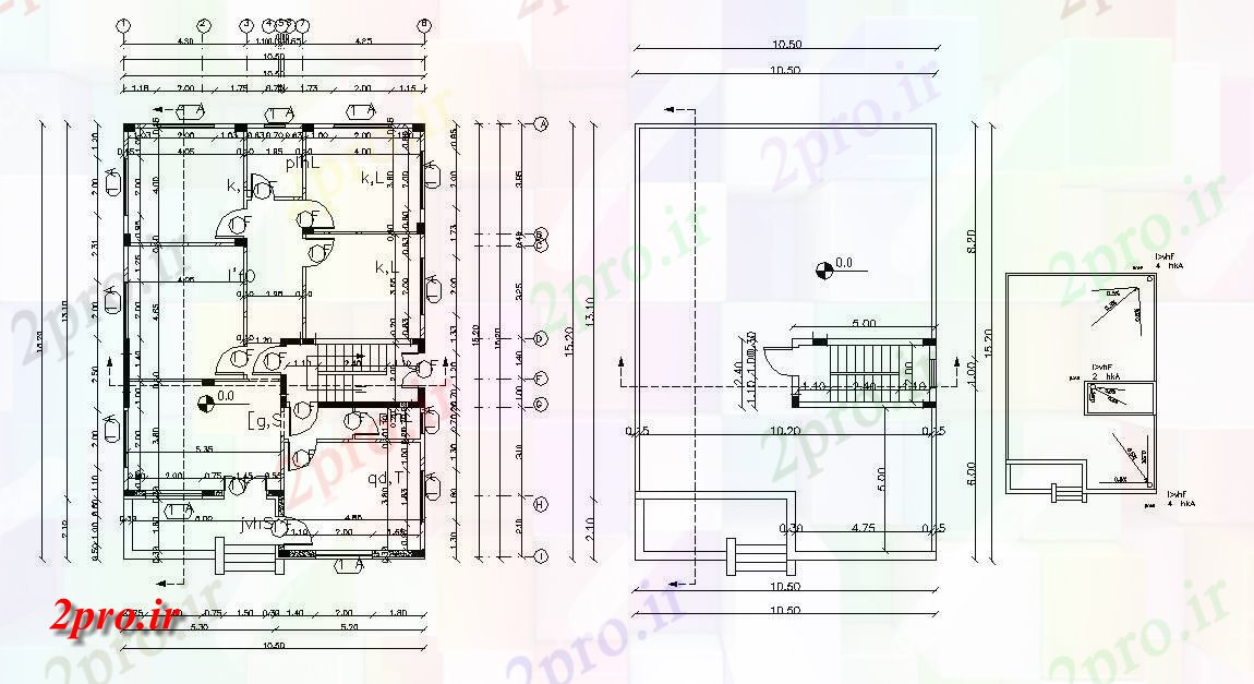 دانلود نقشه خانه های کوچک ، نگهبانی ، سازمانی - بزرگ ویلایی برنامه ریزی با کار 10 در 15 متر (کد155395)