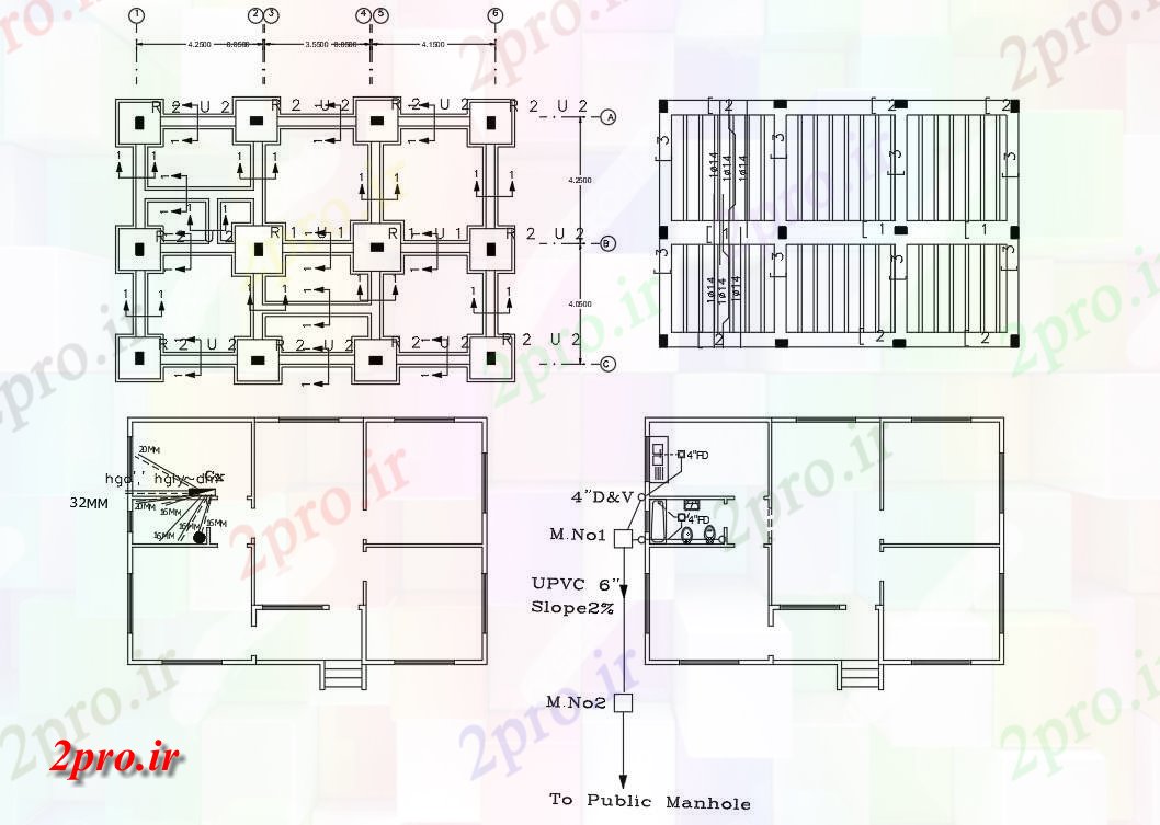 دانلود نقشه خانه های کوچک ، نگهبانی ، سازمانی - خانه کار ساخت و ساز طرحی نشیمن 8 در 12 متر (کد155405)