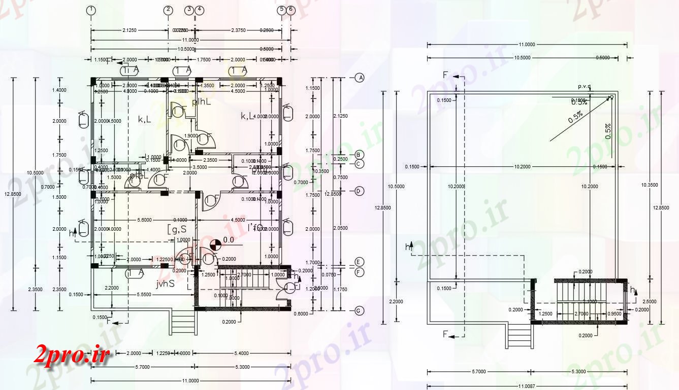 دانلود نقشه خانه های کوچک ، نگهبانی ، سازمانی - فوت مربع خانه طرح 10 در 10 متر (کد155409)