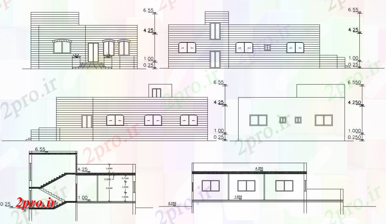 دانلود نقشه خانه های کوچک ، نگهبانی ، سازمانی - خانه مدرن طراحی ساختمان  اتوکد (کد155412)