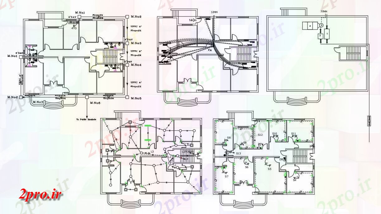 دانلود نقشه خانه های کوچک ، نگهبانی ، سازمانی - BHK ویلایی خانه طرحی طبقه طراحی 15 در 20 متر (کد155416)