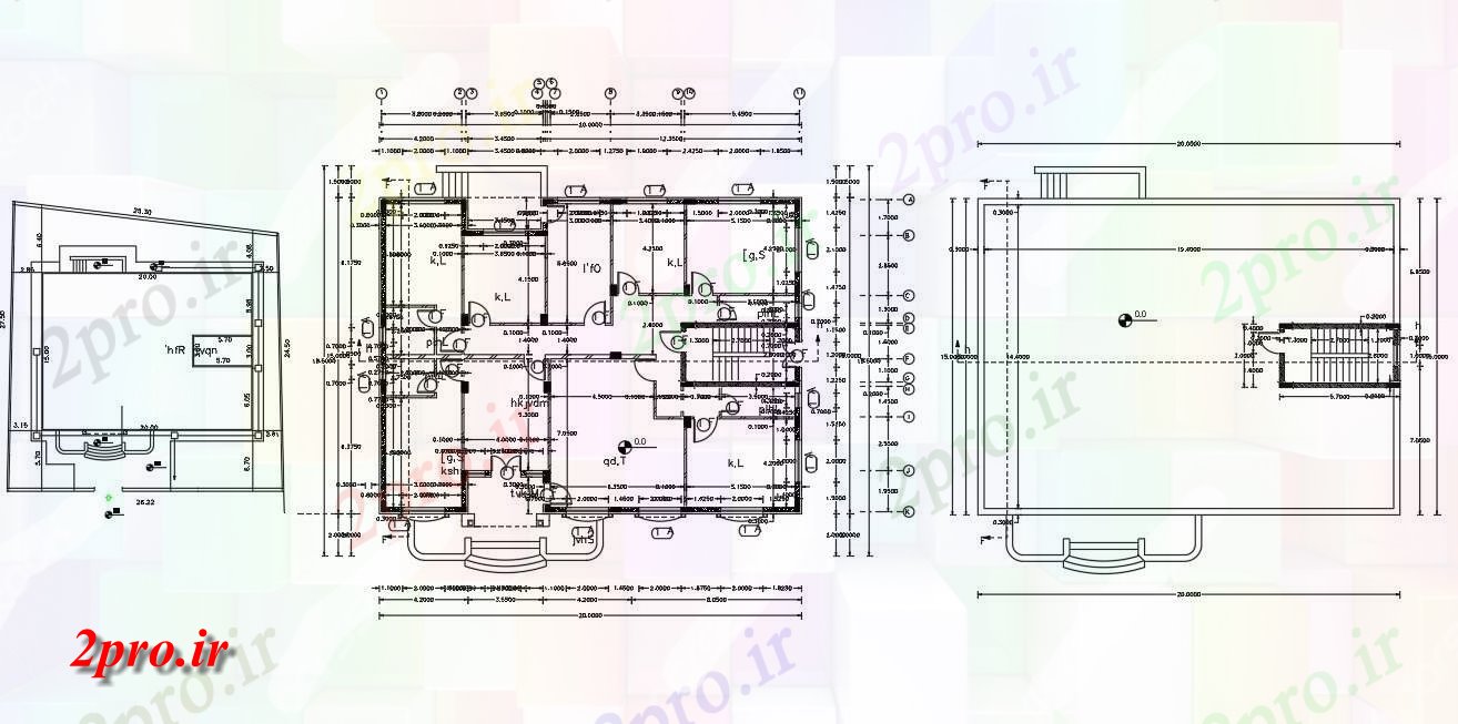 دانلود نقشه خانه های کوچک ، نگهبانی ، سازمانی - X 65 'ویلایی طبقه همکف طراحی 15 در 20 متر (کد155417)