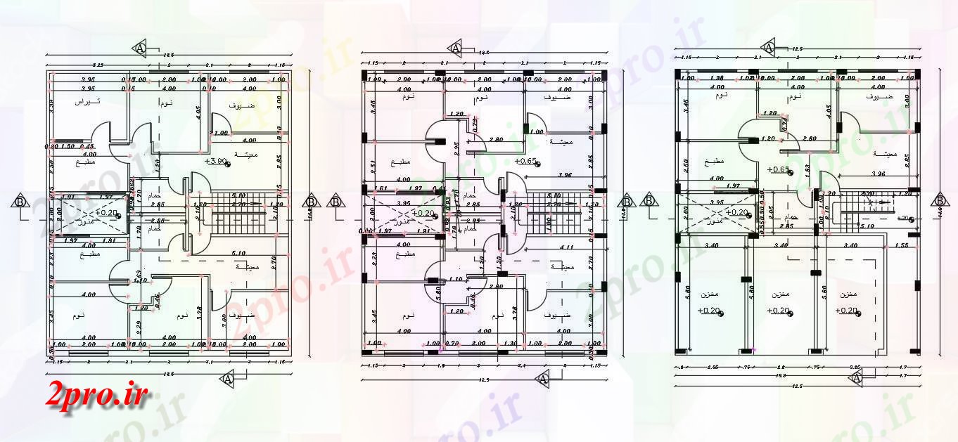 دانلود نقشه مسکونی  ، ویلایی ، آپارتمان  توسط 45 فوت طرحی آپارتمان   خوشه طراحی (کد155427)