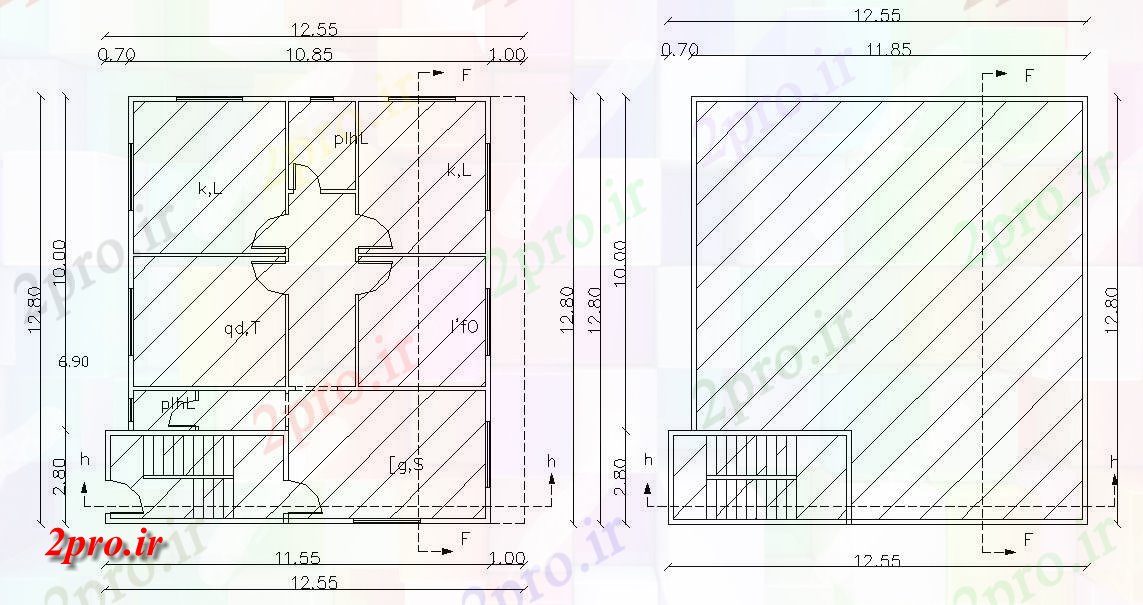 دانلود نقشه خانه های کوچک ، نگهبانی ، سازمانی - برنامه ریزی مدرن از صفحه اصلی با تراس طبقه 10 در 12 متر (کد155436)