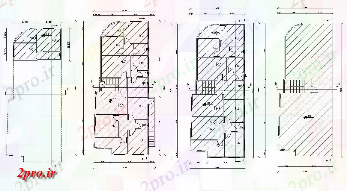 دانلود نقشه مسکونی  ، ویلایی ، آپارتمان  آپارتمان معماری ساختمان طراحی با کار  (کد155437)