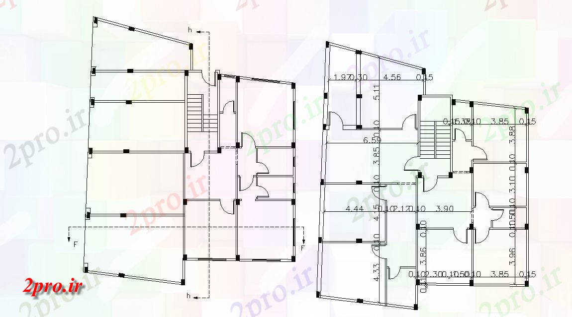 دانلود نقشه مسکونی  ، ویلایی ، آپارتمان  طرحی تجاری و مسکونی طرحی ساختمان با ابعاد (کد155440)