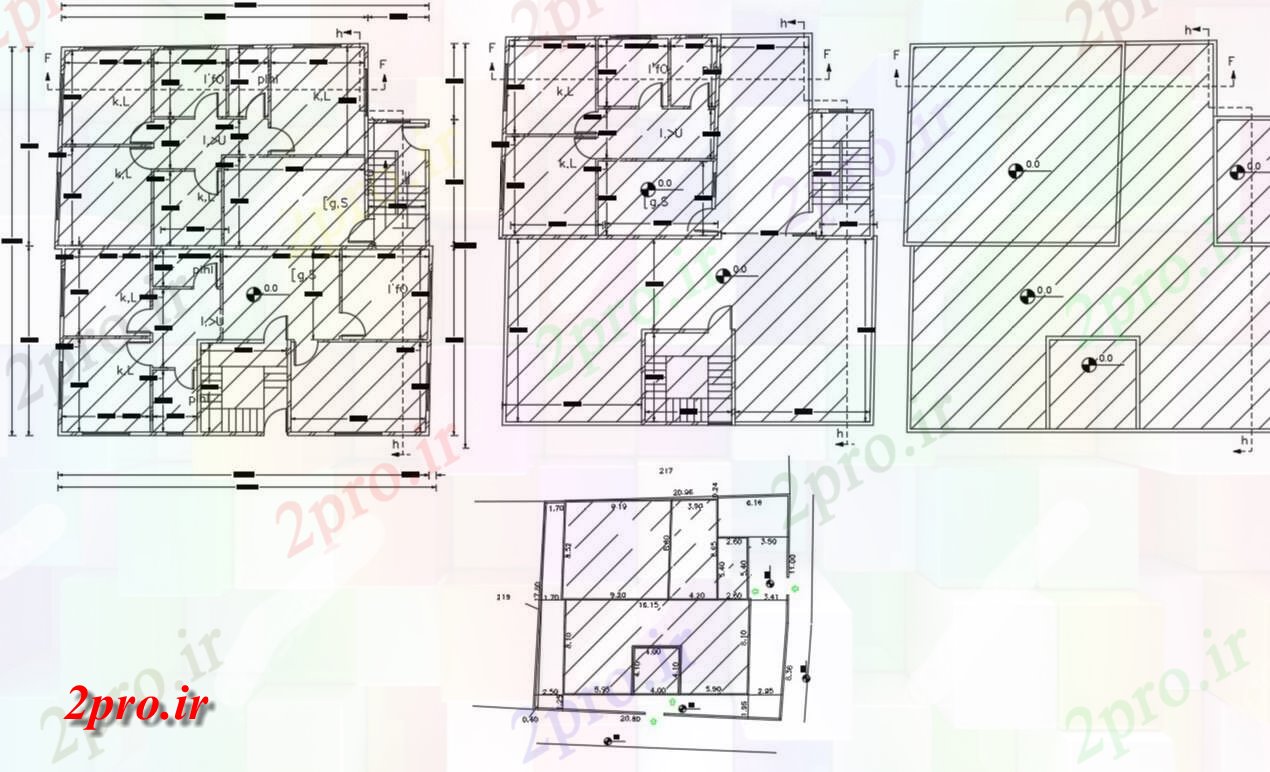 دانلود نقشه خانه های کوچک ، نگهبانی ، سازمانی - BHK آپارتمان خانه طرحی طبقه اتوکد جوجه ریزی طراحی 15 در 16 متر (کد155448)