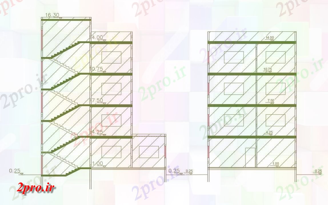 دانلود نقشه مسکونی  ، ویلایی ، آپارتمان  آپارتمان طراحی ساختمان اتوکد بخش (کد155458)