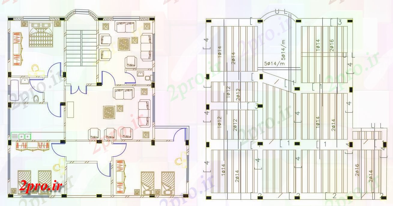 دانلود نقشه خانه های کوچک ، نگهبانی ، سازمانی - طرحی فرم خانه معماری 13 در 13 متر (کد155468)