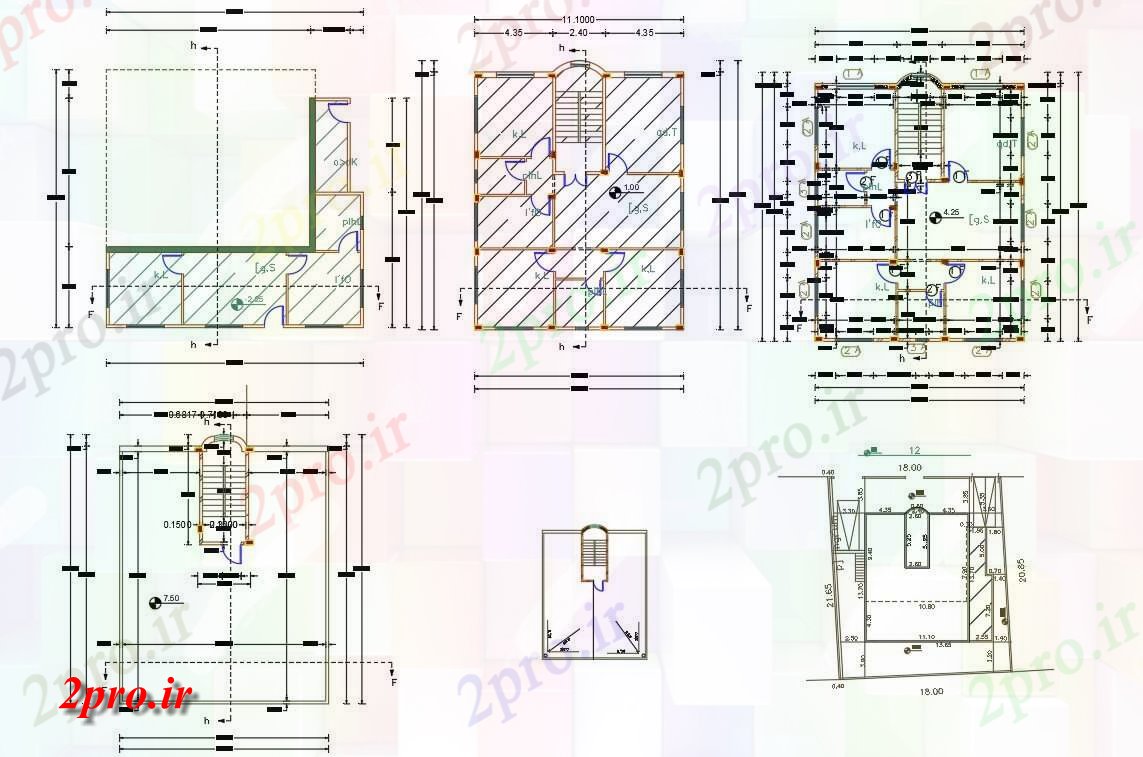 دانلود نقشه مسکونی  ، ویلایی ، آپارتمان  فوت مربع اندازه پلات برای خانه طرحی طبقه (کد155471)