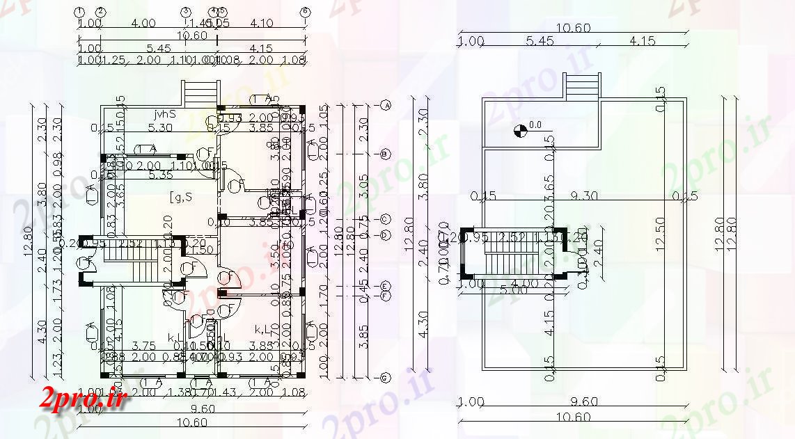 دانلود نقشه خانه های کوچک ، نگهبانی ، سازمانی - ویلایی طرحی معماری با کار 9 در 12 متر (کد155480)