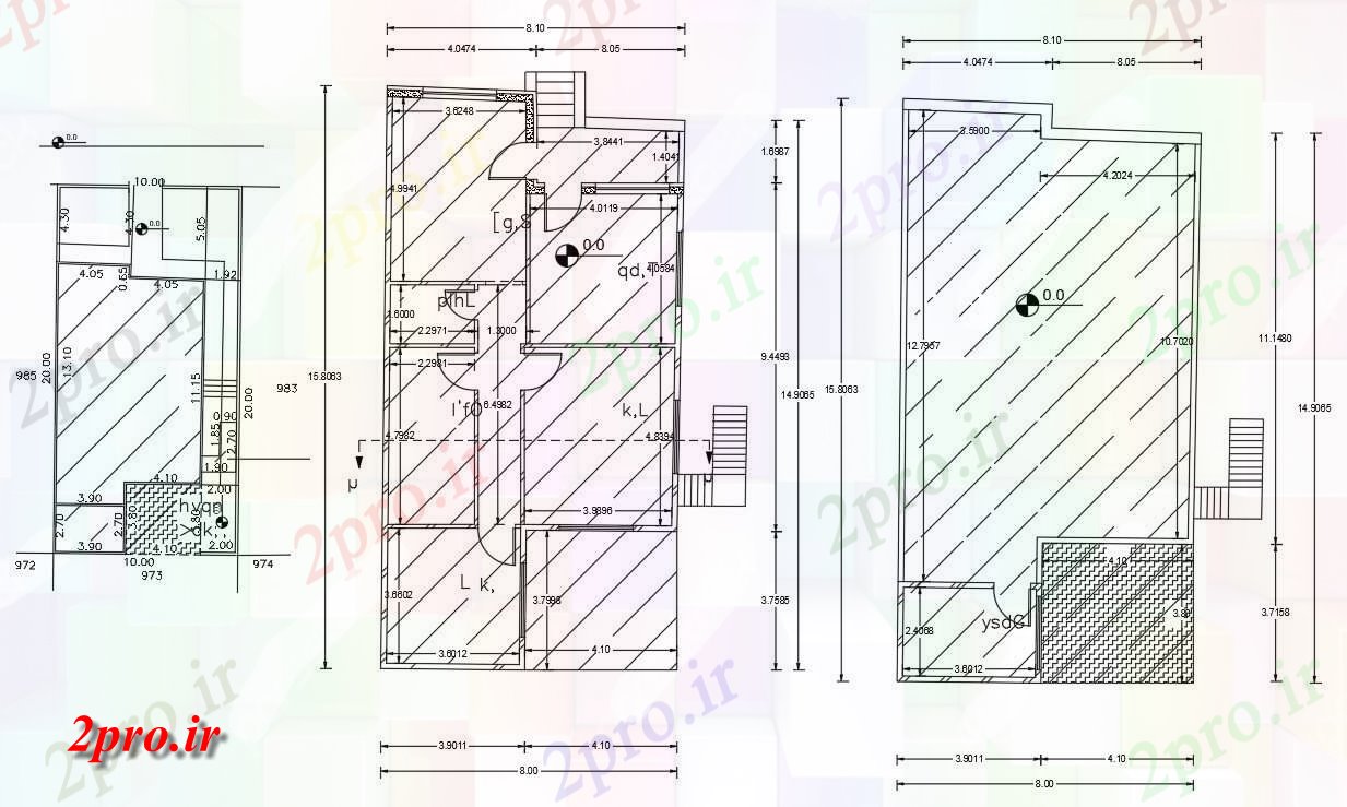 دانلود نقشه خانه های کوچک ، نگهبانی ، سازمانی - X 50 مجلس طرحی طبقه 8 در 15 متر (کد155502)