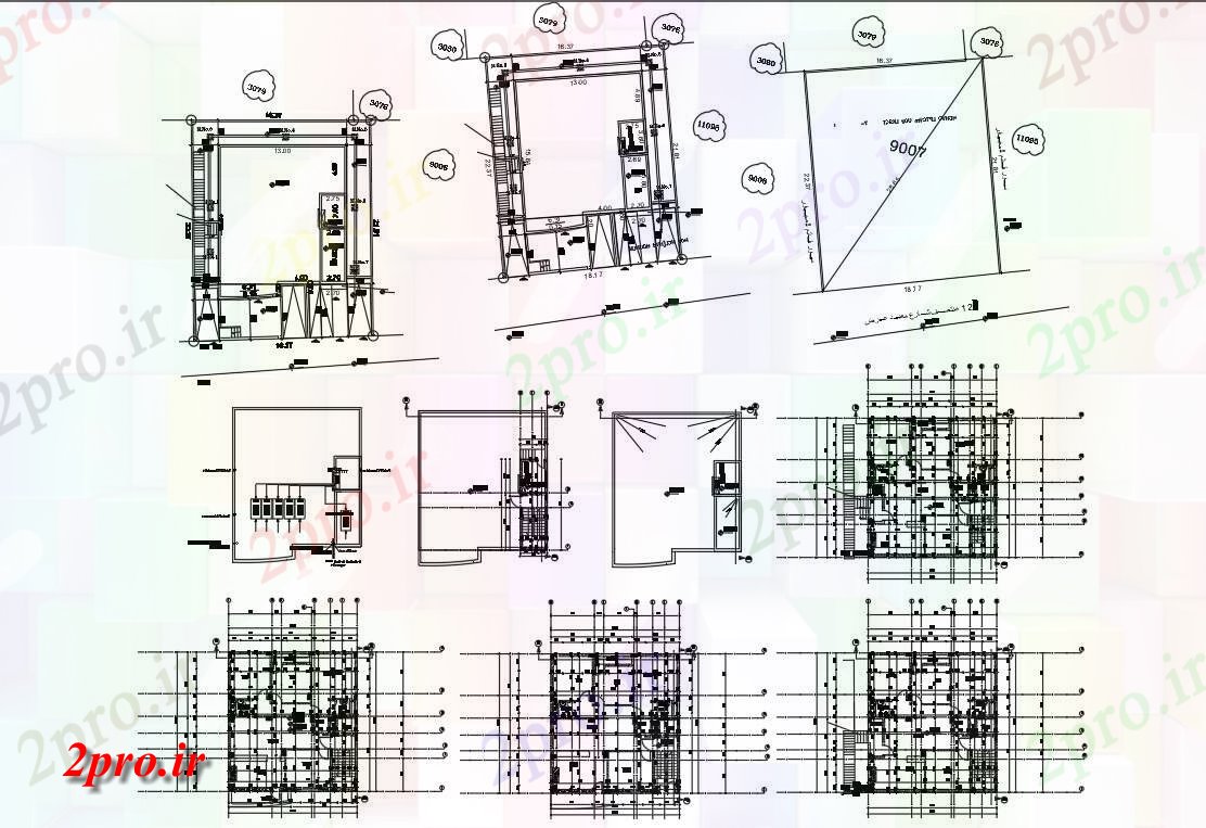 دانلود نقشه مسکونی  ، ویلایی ، آپارتمان  اطاق خواب ویلا با طرحی سایت  (کد155507)