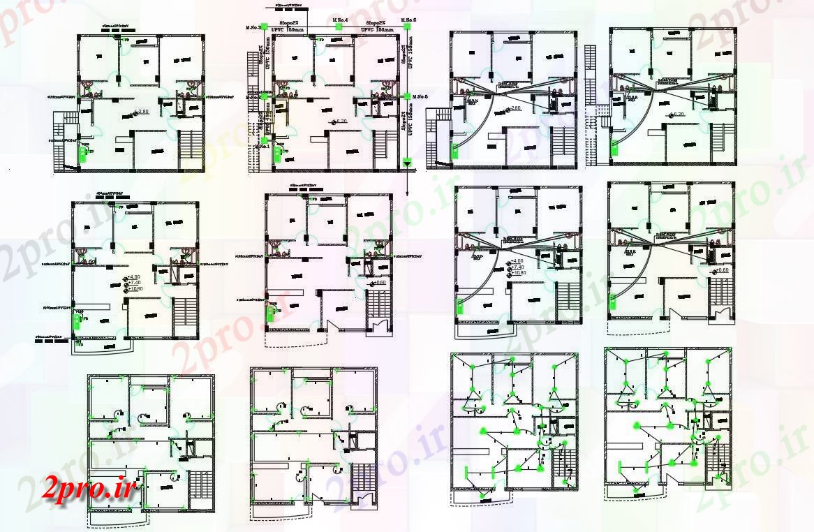 دانلود نقشه خانه های کوچک ، نگهبانی ، سازمانی - معماری اتوکد خانه 12 در 13 متر (کد155508)