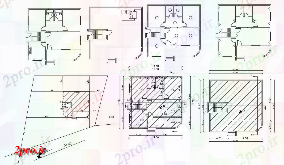 دانلود نقشه خانه های کوچک ، نگهبانی ، سازمانی - X 40 مجلس 11 در 11 متر (کد155520)