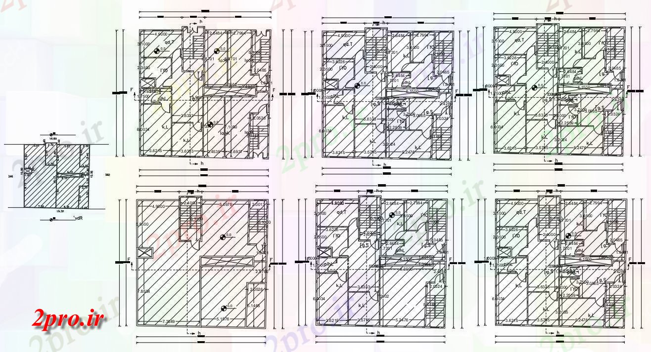 دانلود نقشه مسکونی  ، ویلایی ، آپارتمان  BHK و 2 BHK آپارتمان   طرحی طبقه طراحی (کد155525)