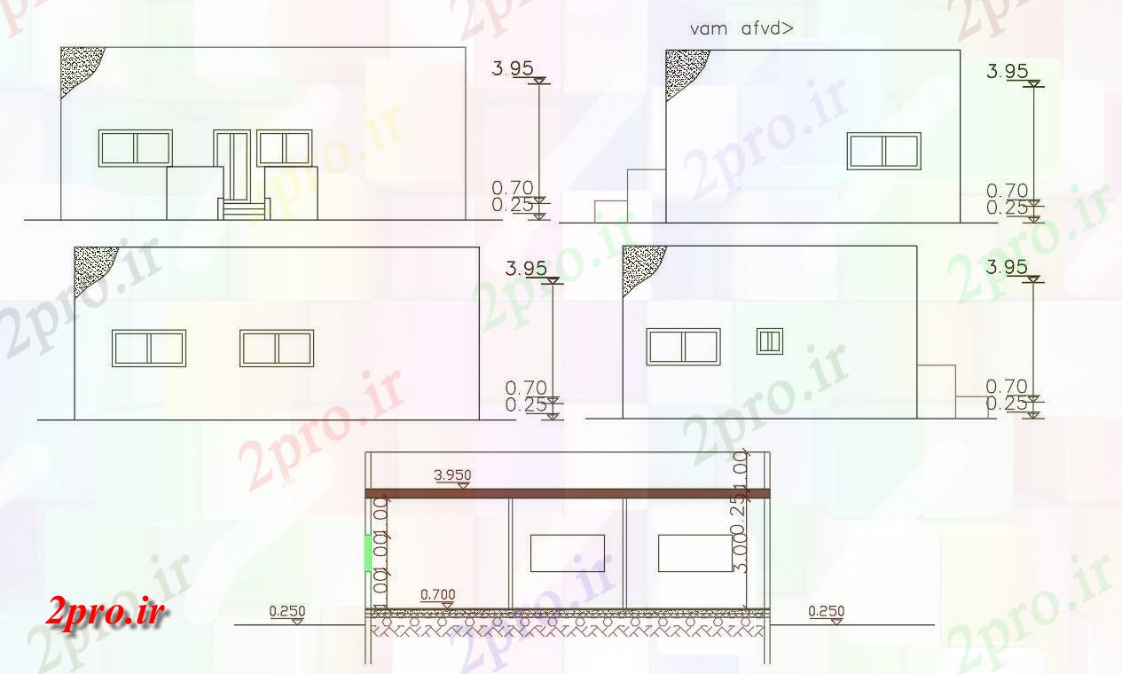 دانلود نقشه خانه های کوچک ، نگهبانی ، سازمانی - ساده خانه طراحی ساختمان  اتوکد (کد155540)