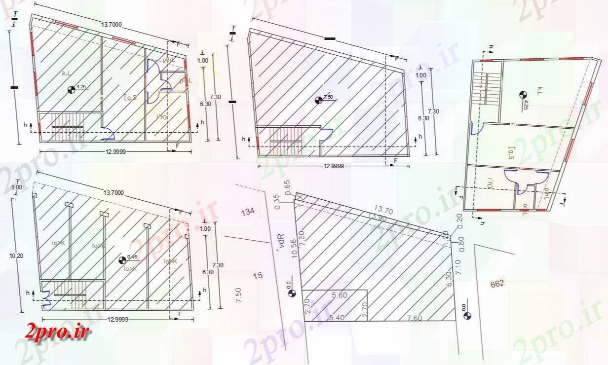 دانلود نقشه خانه های کوچک ، نگهبانی ، سازمانی - طبقه همکف فروشگاه با بالا خانه طرحی طبقه طراحی 11 در 13 متر (کد155548)