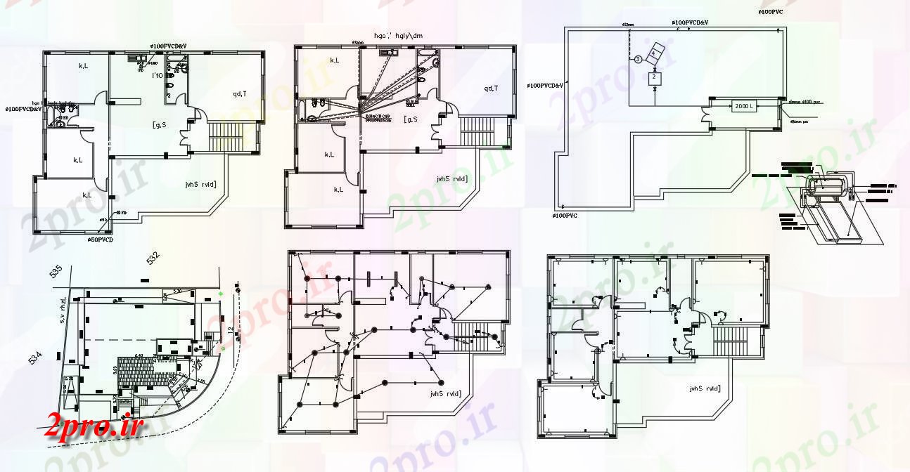 دانلود نقشه خانه های کوچک ، نگهبانی ، سازمانی - اتاق خواب طرحی معماری خانه 14 در 18 متر (کد155566)